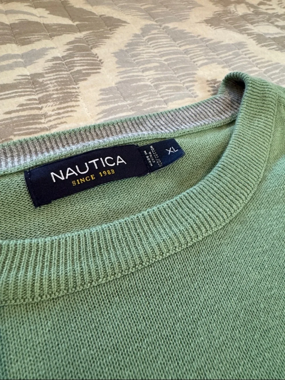 Nautica Men's Crewneck Sweater - Sage Green